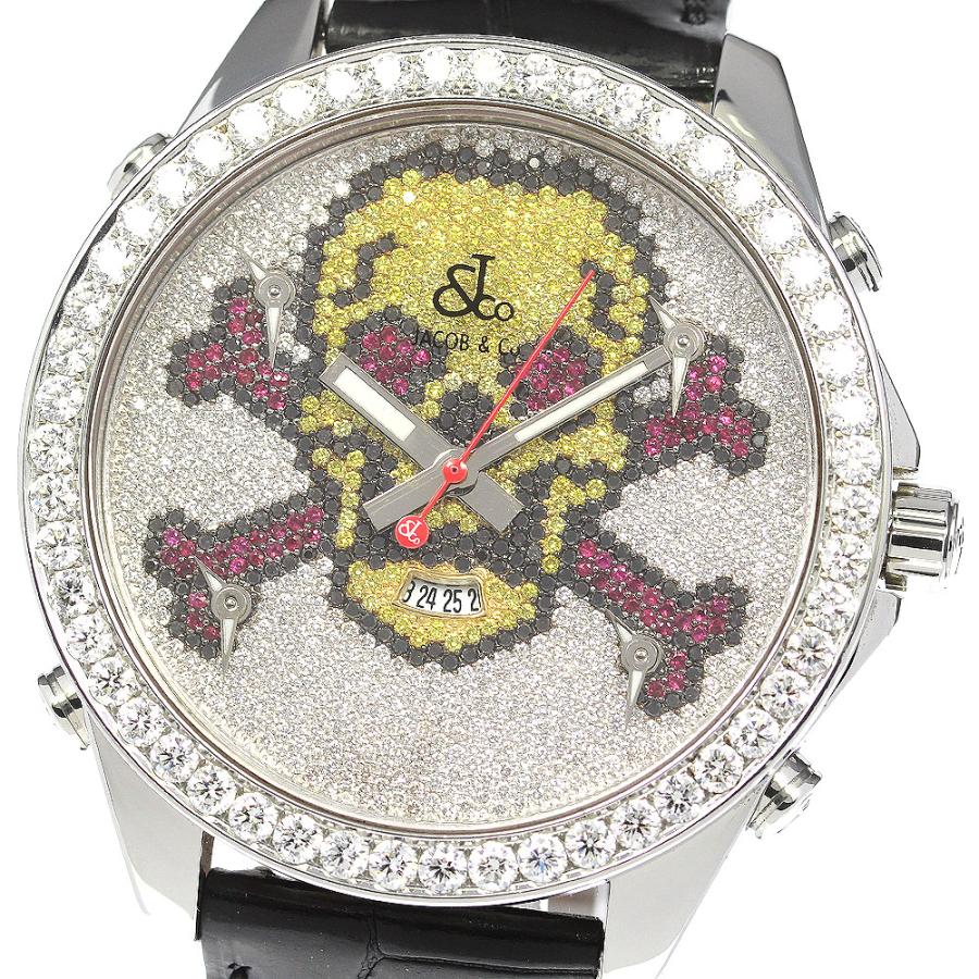 【超希少】Jacob & Co. 5タイムゾーン スカル ダイヤ メンズ腕時計✨ JACOB&CO（ジェイコブ） JACOB&CO 5タイムゾーン スカル パヴェダイヤ
