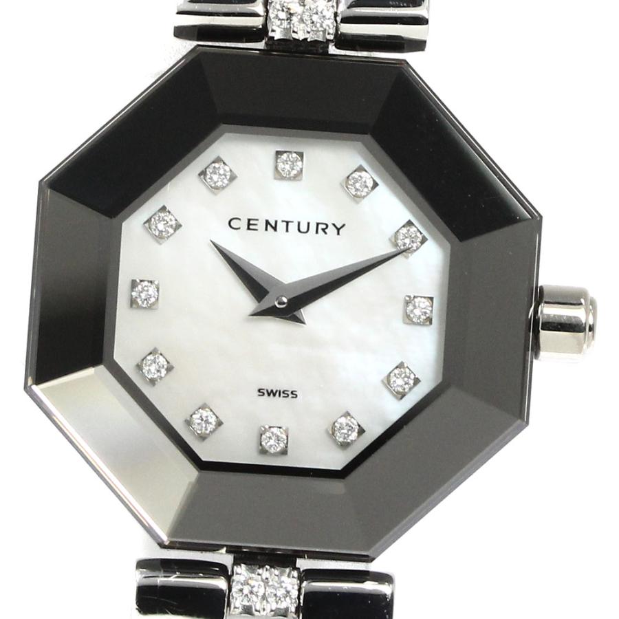 センチュリー CENTURY タイムジェム K18WG 12Pダイヤ クォーツ 