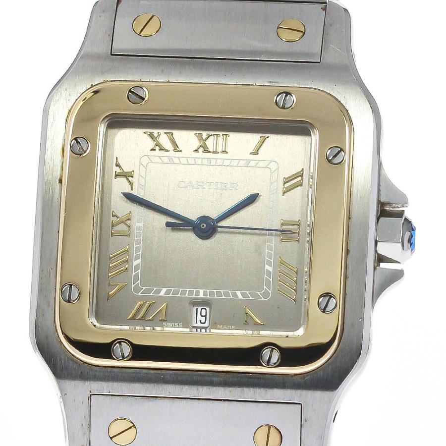 カルティエ CARTIER W20030C4 サントスガルべ LM YGコンビ デイト クォーツ メンズ メーカーOH済_836880 Cartier（カルティエ） CARTIER W20030C4 サントスガルべ LM YGコンビ