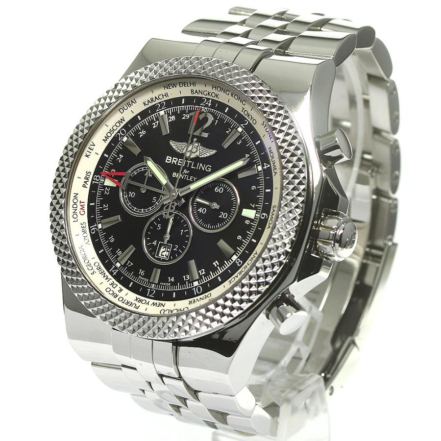 ブライトリング（BREITLING） BREITLING A47362 ベントレー GMT クロノグラフ 自動巻き メンズ 良品 箱付き ...