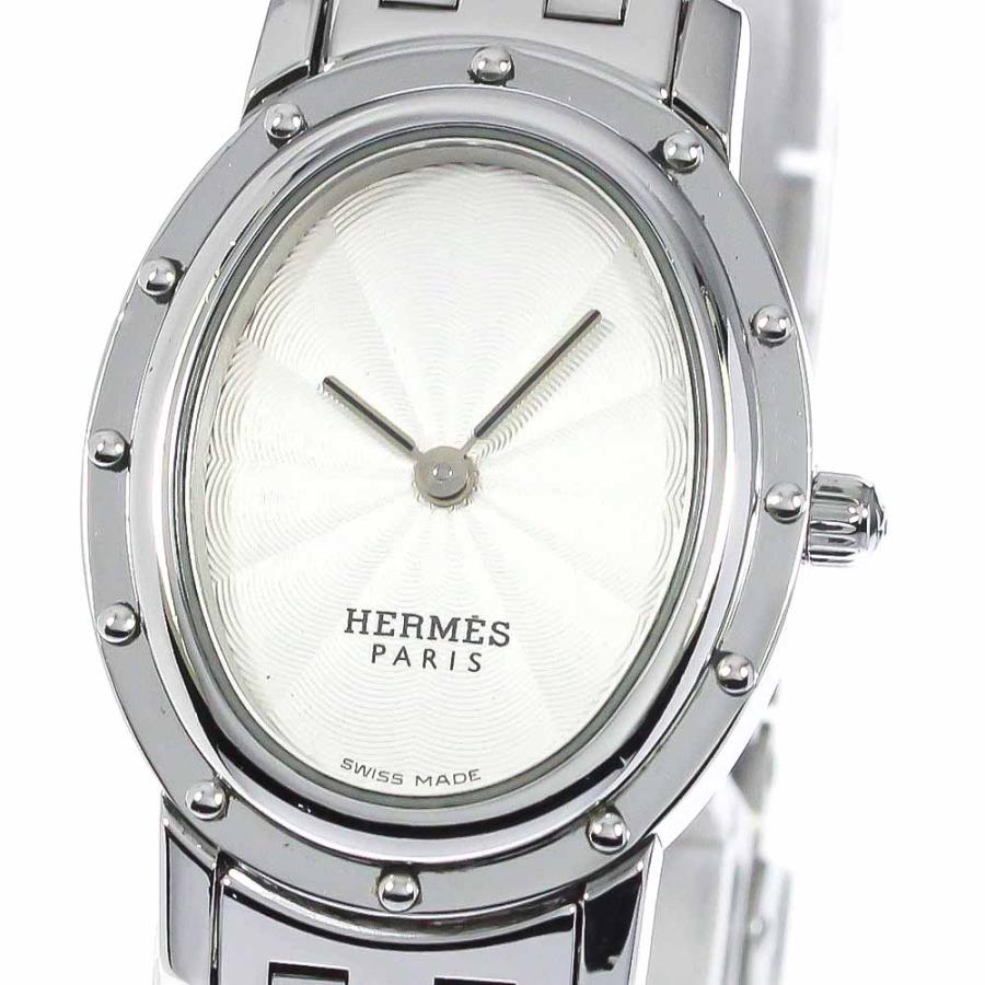 HERMES エルメス CO1.210 クリッパー オーバル クォーツ レディース