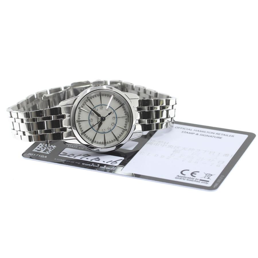 極美品 HAMILTON H403110 レイルロード 12Pダイヤ クォーツ closer0510_790682