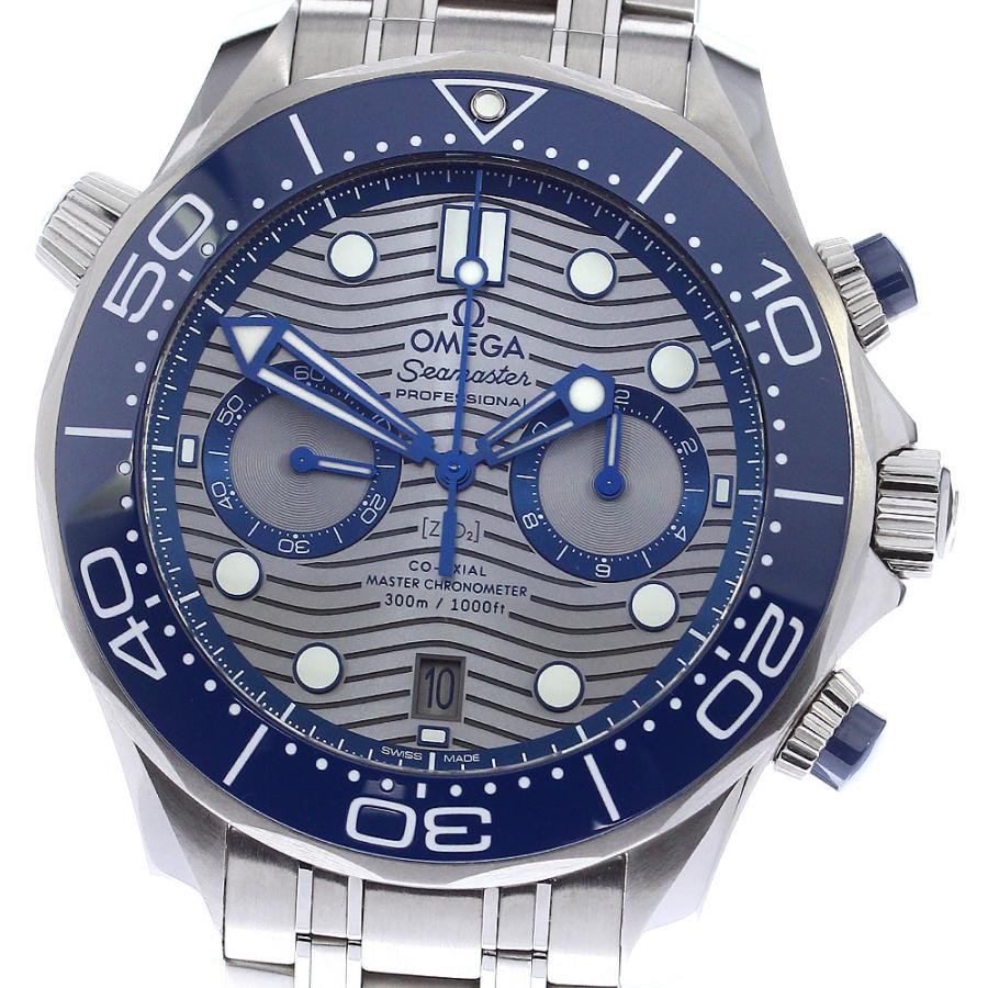 オメガ OMEGA 腕時計 シーマスター ダイバー 300m 210.30.44.51.06.001 コーアクシャル マスタークロノメーター クロノグラフ スモセコ デイト 夜光針・インデックス 裏スケルトン 逆回転防止ベゼル グレー文字盤 SS 自動巻き 【箱・保付き】 【中古】 OMEGA（オメガ） OMEGA 210.30.44.51.06.001 シーマスター ダイバー