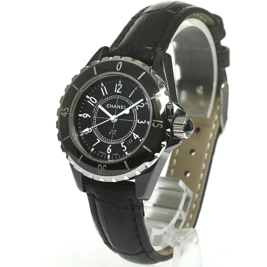 シャネル CHANEL H0680 J12 黒セラミック クォーツ レディース 良品  