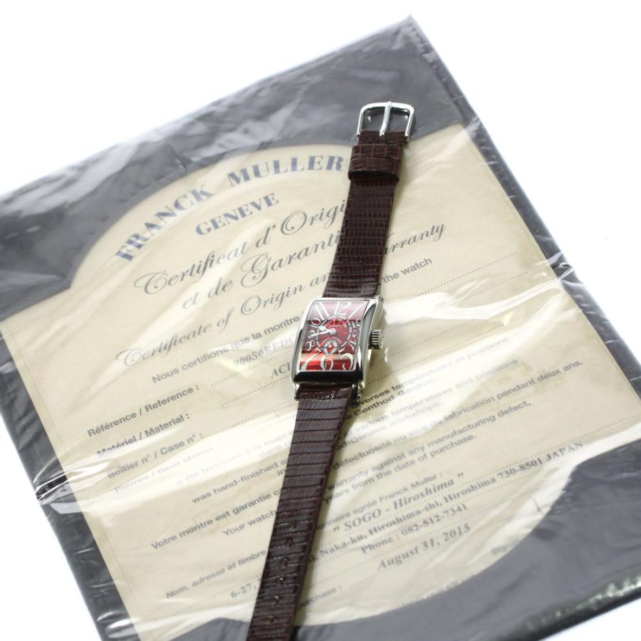 フランクミュラー FRANCK MULLER 900S6D ロングアイランド レッドカーペット 手巻き レディース 良品 保証書付き_791348【ev15】 FRANCK MULLER - フランクミュラー FRANCK MULLER 900S6D ロング