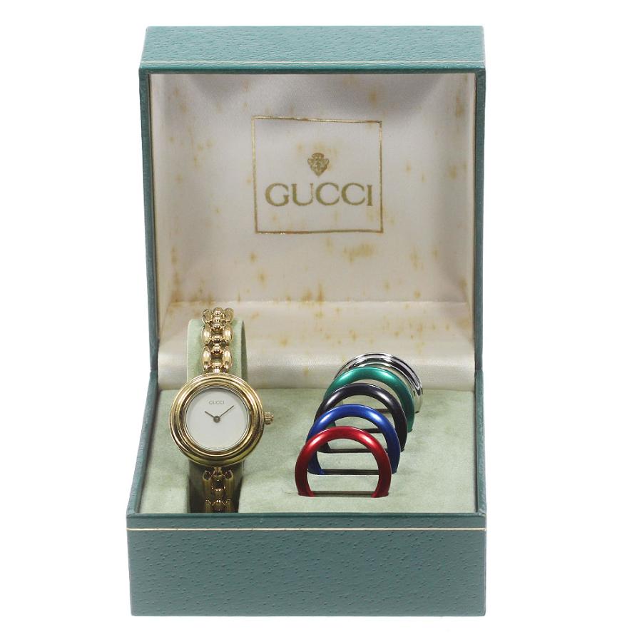 GUCCI グッチ 11/12.2 チェンジベゼル クォーツ レディース 内箱付き_  