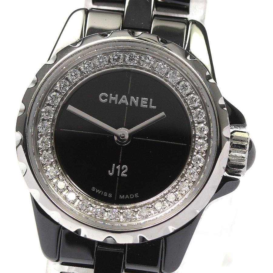シャネル CHANEL H5235 J12 XS ブラックセラミック ダイヤ クォーツ レディース 良品 _797514【ev10】 CHANEL（シャネル） CHANEL H5235 J12 XS ブラックセラミック ダイヤ