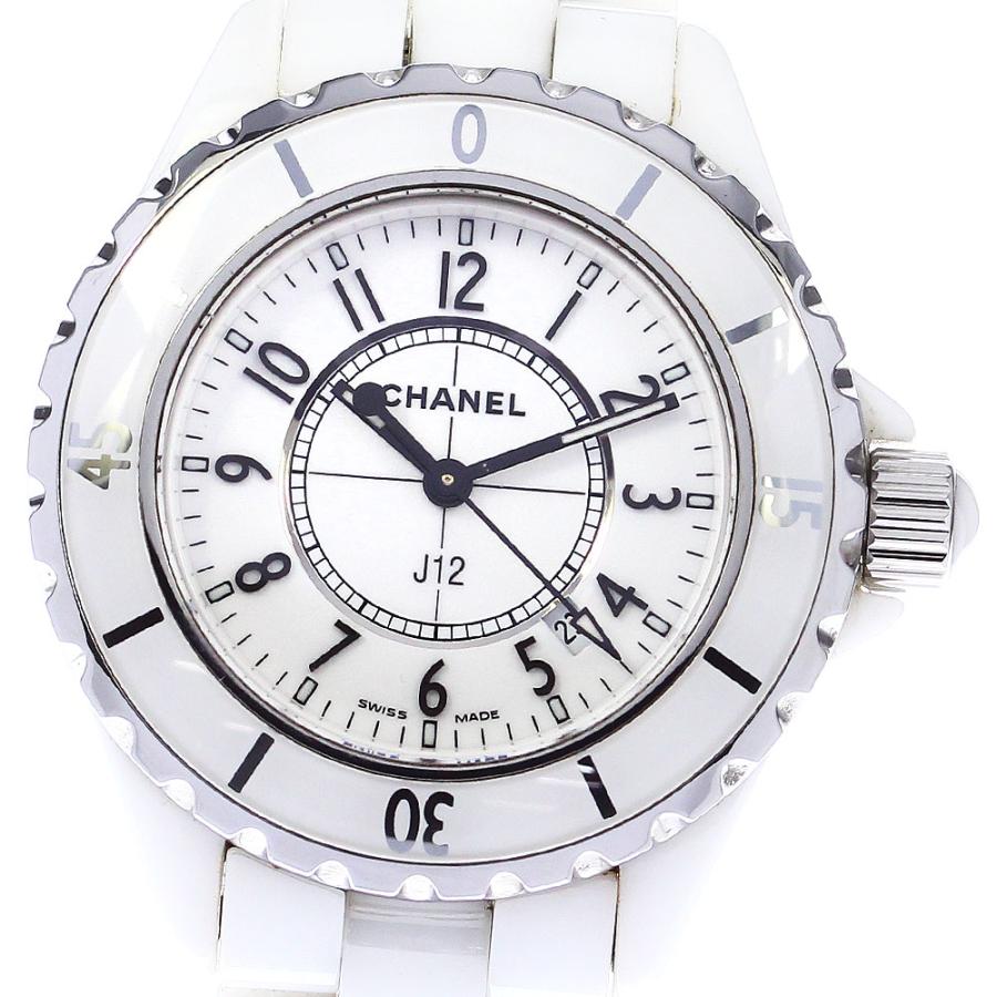シャネル CHANEL H0968 J12 33ｍｍ 白セラミック デイト クォーツ レディース 保証書付き_790865 CHANEL（シャネル） CHANEL H0968 J12 33mm 白セラミック デイト