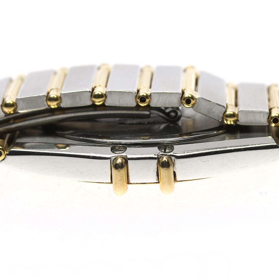 電池交換済 OMEGA オメガ コンステレーション BJ695.0008 純正ダイヤモンド ダイヤベゼル ダイヤブレス 全面ダイヤ文字盤 金無垢 K18YG WG レディース クォーツ【6ヶ月保証】【腕時計】【中古】 OMEGA（オメガ） コンステレーション ダイヤベゼル SS ピンクシェル