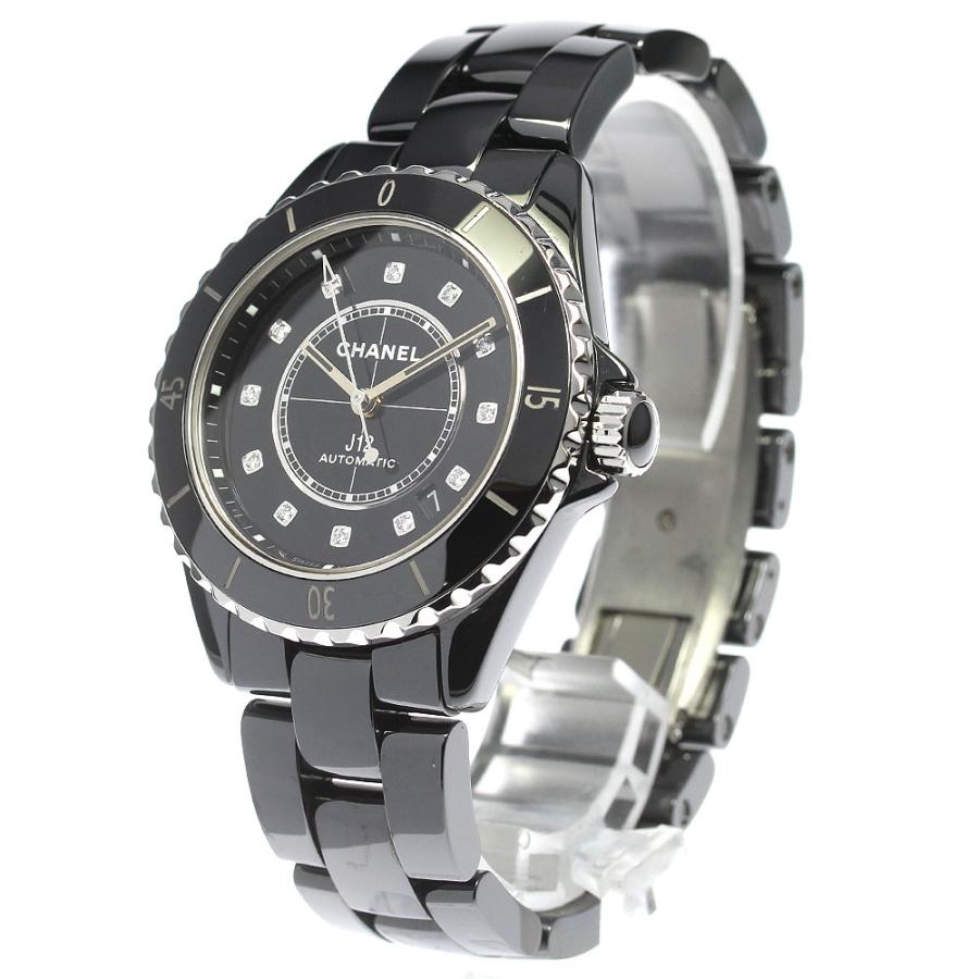 CHANEL シャネル H5702 J12 黒セラミック 38MM 12Pダイヤ 自動巻き  