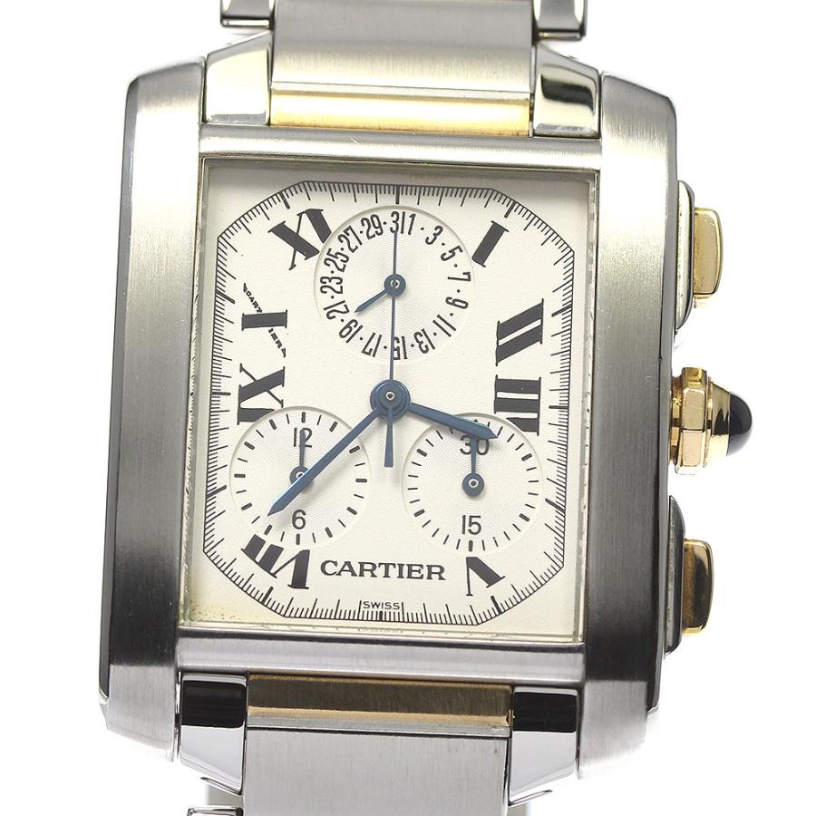 カルティエ CARTIER W51004Q4 タンクフランセーズ クロノリフレックス クォーツ メンズ 良品 _772503 Cartier（カルティエ） CARTIER W51004Q4 タンクフランセーズ クロノリ