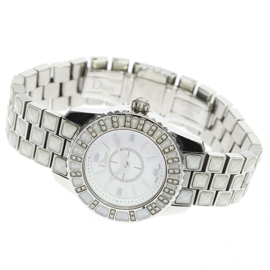 ディオール Dior CD112113 クリスタル ダイヤベゼル クォーツ 