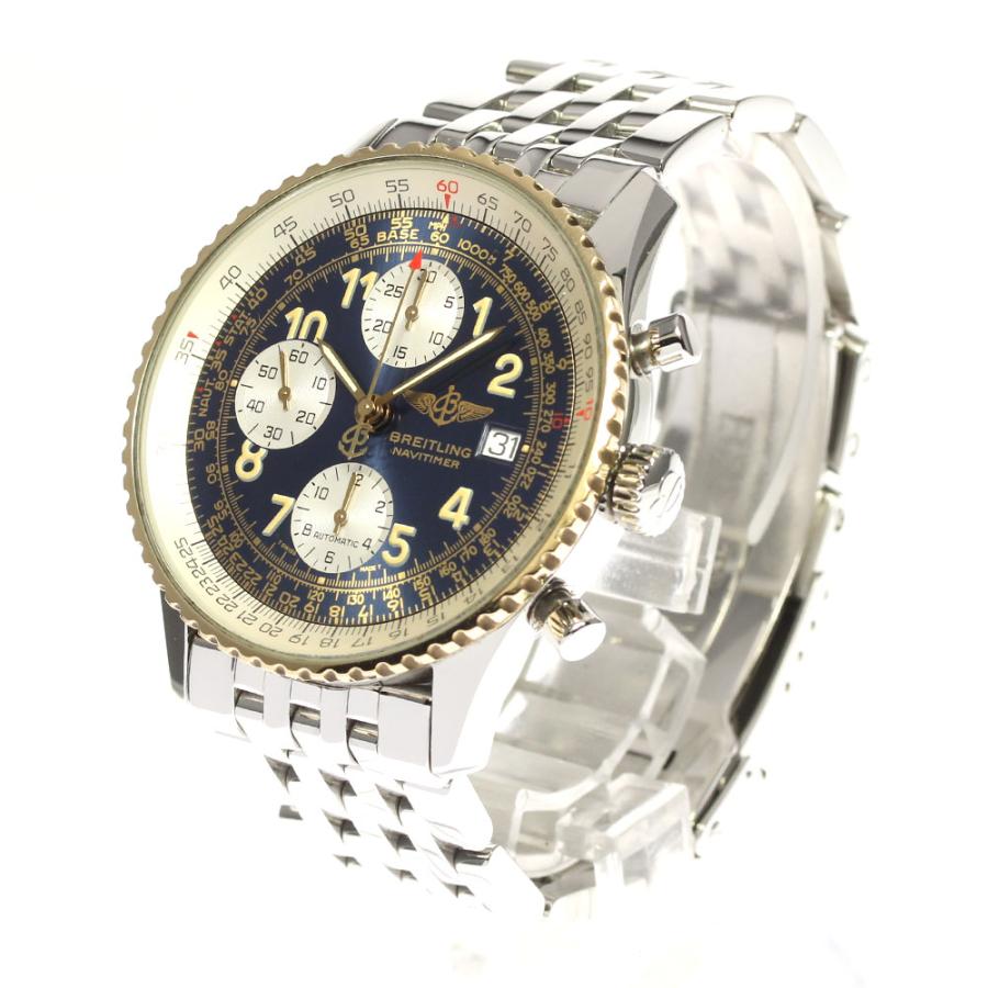 ブライトリング（BREITLING） BREITLING D13022 オールドナビタイマー クロノグラフ デイト 自動巻き メンズ 保証書 ...