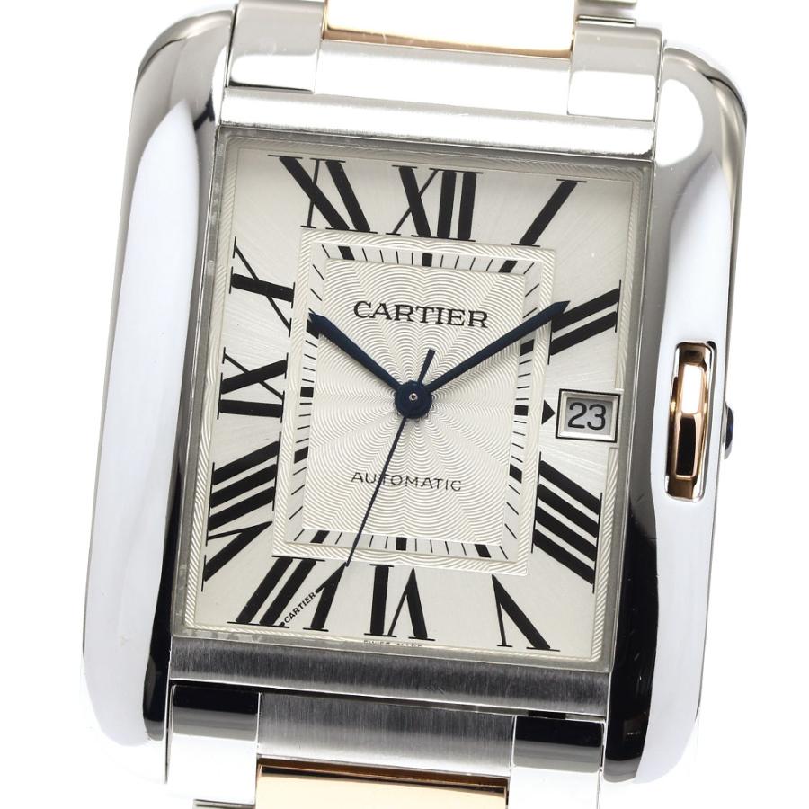 カルティエ CARTIER W5310006 タンクアングレースXL デイト コンビ 自動巻き メンズ _886070 Cartier（カルティエ） CARTIER W5310006 タンクアングレースXL デイト