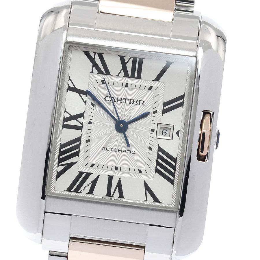 カルティエ CARTIER W5310037 タンクアングレーズLM デイト 自動巻き メンズ 良品 _808730 Cartier（カルティエ） CARTIER W5310037 タンクアングレーズLM デイト