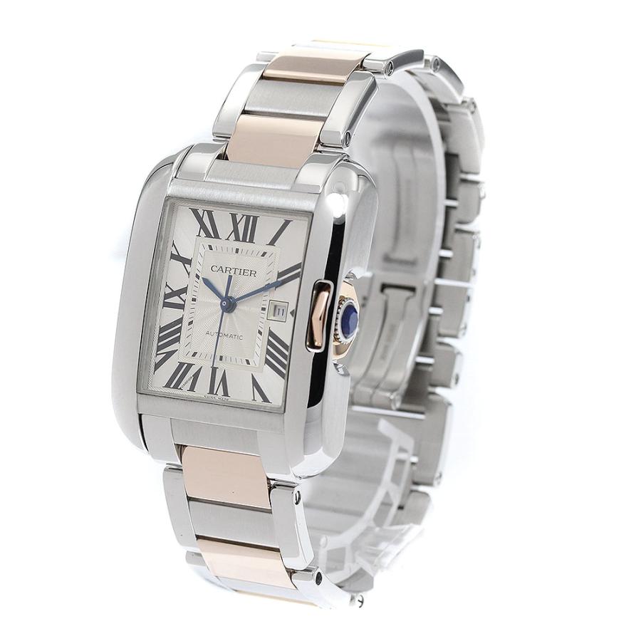カルティエ CARTIER W5310007 タンクアングレーズLM PGコンビ デイト 自動巻き メンズ 良品 _808731 Cartier（カルティエ） CARTIER W5310007 タンクアングレーズLM PG