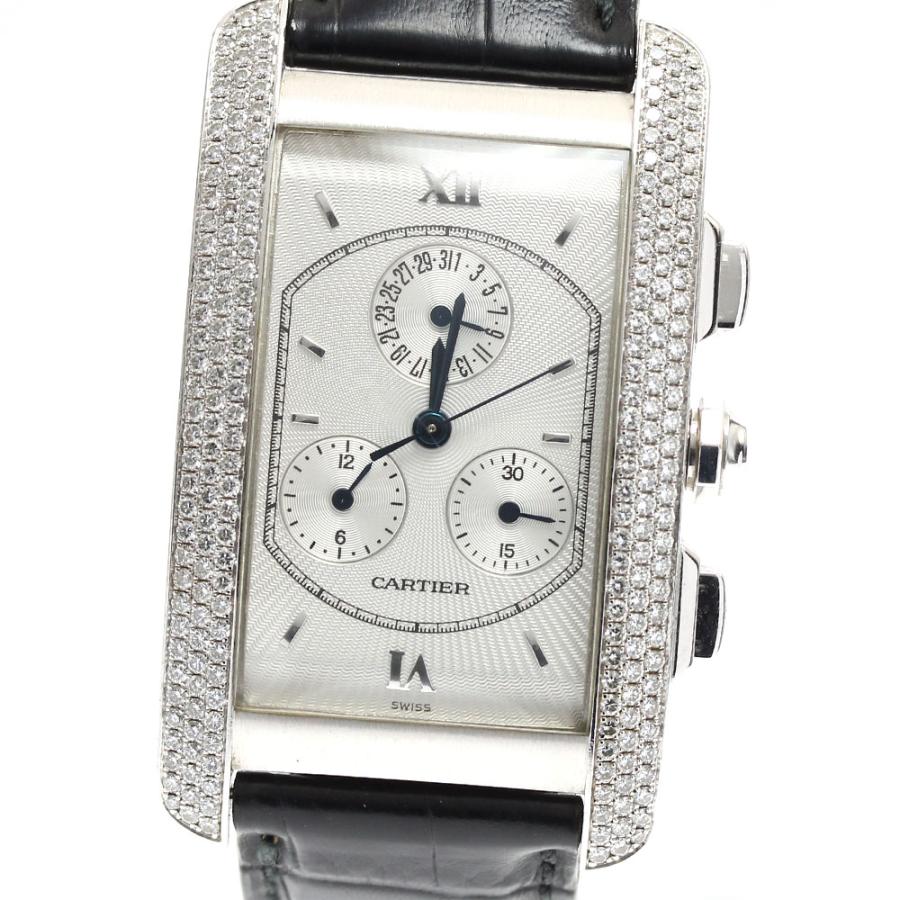 訳あり カルティエ CARTIER WB702751 タンクアメリカン LM クロノリフレックス K18WG クロノグラフ クォーツ ボーイズ _809273 Cartier（カルティエ） 訳あり CARTIER WB702751 タンクアメリカン LM