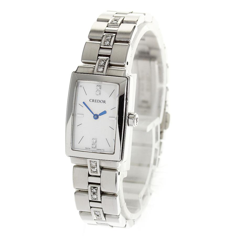 セイコー SEIKO 5A70-0AM0 クレドール アクア ダイヤ クォーツ レディース _809364 SEIKO（セイコー） SEIKO 5A70-0AM0 クレドール アクア ダイヤ