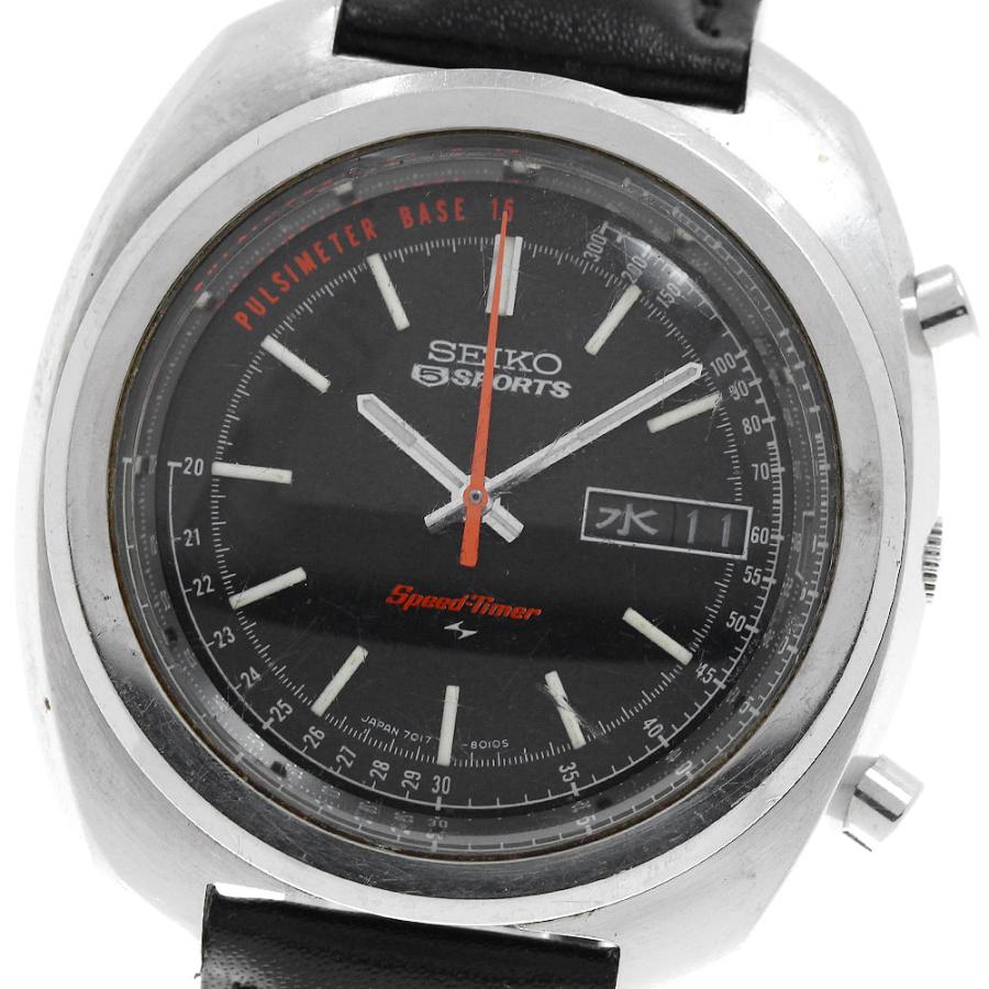 A01 SEIKO セイコー　5スポーツスピードタイマー　7017-8000 セイコー 5スポーツ スピードタイマー 7017-8000 自動巻 OH済