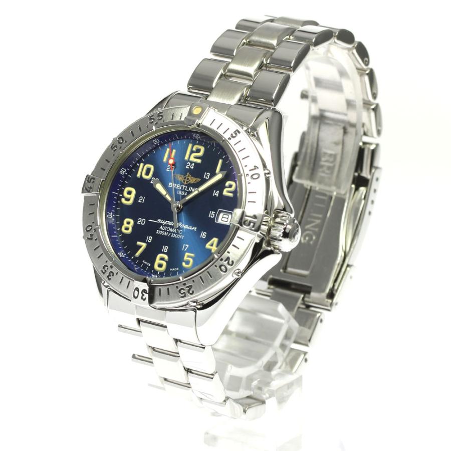 BREITLING ブライトリング A17040 スーパーオーシャン デイト 青文字盤