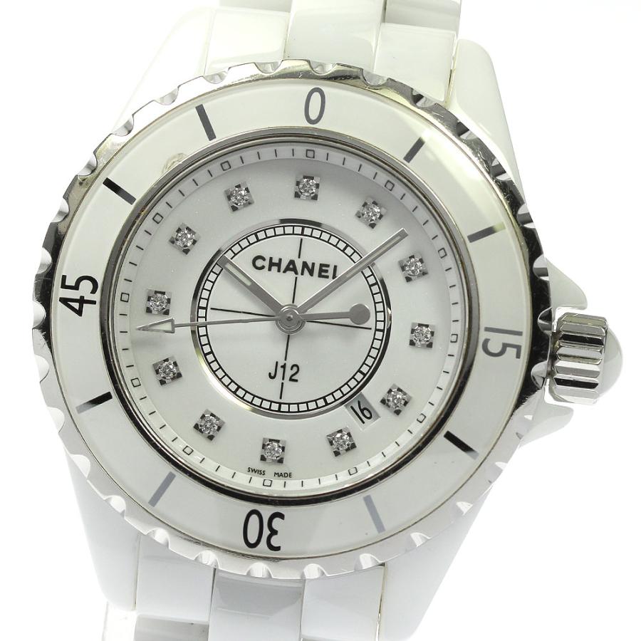シャネル CHANEL H1628 J12 白セラミック 12Pダイヤ クォーツ レディース _782385 新品)CHANEL シャネル J12 H1628 ホワイトセラミック レディース 33mm