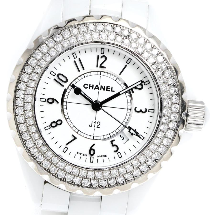 シャネル CHANEL H0968 J12 アフターダイヤベゼル 白セラミック デイト クォーツ レディース _813356 CHANEL（シャネル） CHANEL H0968 J12 アフターダイヤベゼル 白