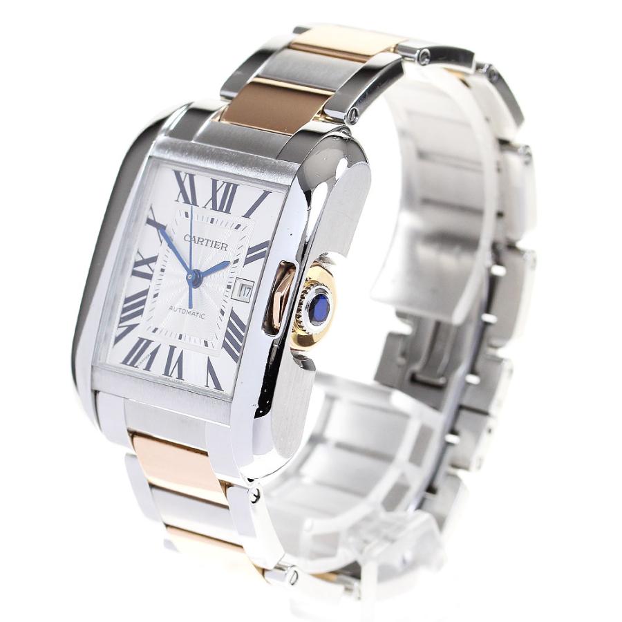 カルティエ CARTIER W5310007 タンクアングレーズMM PGコンビ デイト 自動巻き ボーイズ 保証書付き_814027 Cartier（カルティエ） CARTIER W5310007 タンクアングレーズMM PG