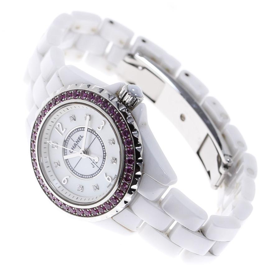 シャネル CHANEL H3243 J12 8Pダイヤ ピンクサファイアベゼル クォーツ レディース _815641 CHANEL（シャネル） CHANEL H3243 J12 8Pダイヤ ピンクサファイア