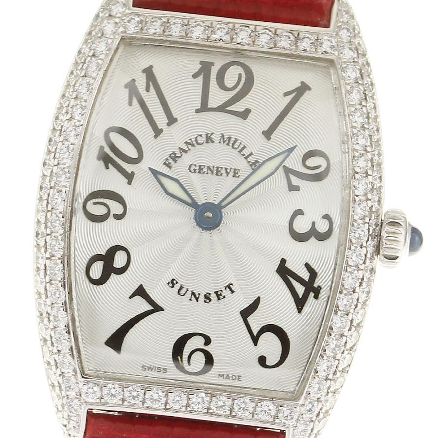 FRANCK MULLER(フランクミュラー) 腕時計 トノーカーベックス サンセット 1752QZ レディース K18WG/革ベルト シルバー FRANCK MULLER（フランクミュラー） FRANCK MULLER 1752QZ トノー カー