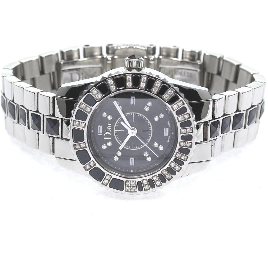 ディオール Dior CD112116 クリスタル ダイヤベゼル クォーツ 
