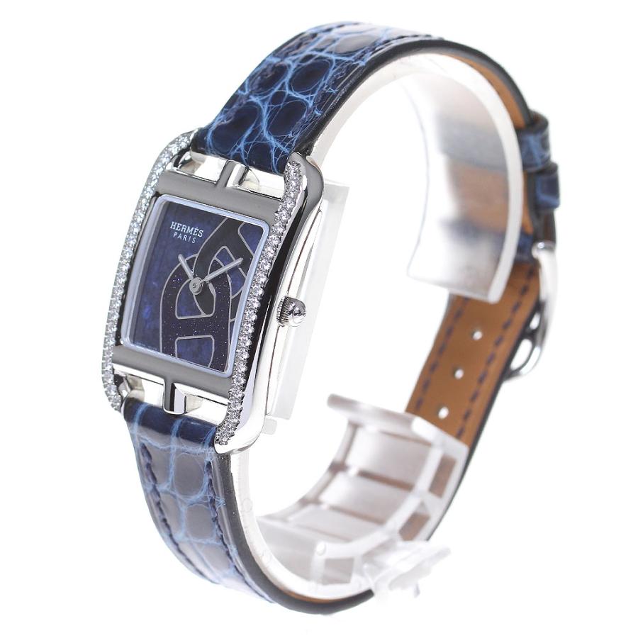 エルメス HERMES CC1.330 ケープコッド シェーヌ・ダンクル ダイヤベゼル クォーツ レディース 美品 箱・保証書付き_826299 HERMES - エルメス HERMES CC1.330 ケープコッド シェーヌ・ダンクル