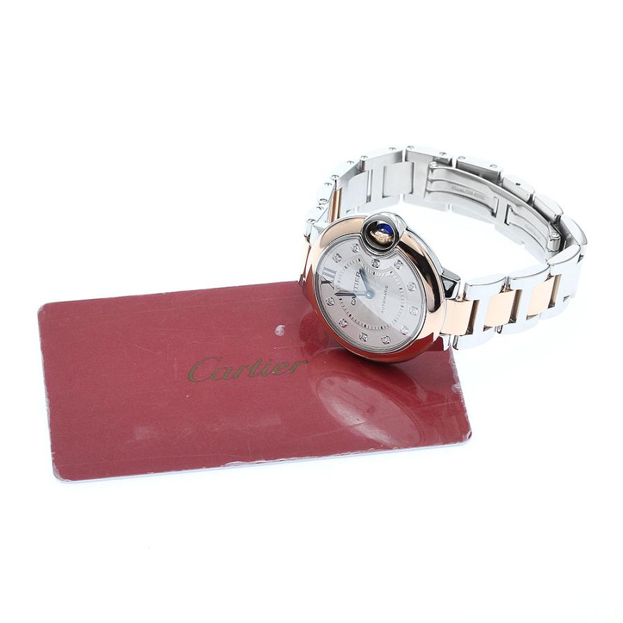 カルティエ CARTIER W3BB0006 バロンブルー 33mm 11Pダイヤ 自動巻き レディース 良品 保証書付き_826798 closer0510_826798