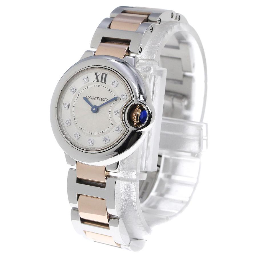 カルティエ CARTIER WE902030 バロンブルーSM K18PGコンビ 11Pダイヤ クォーツ レディース メーカーOH済み_921988 Cartier（カルティエ） CARTIER WE902030 バロンブルーSM K18PGコンビ