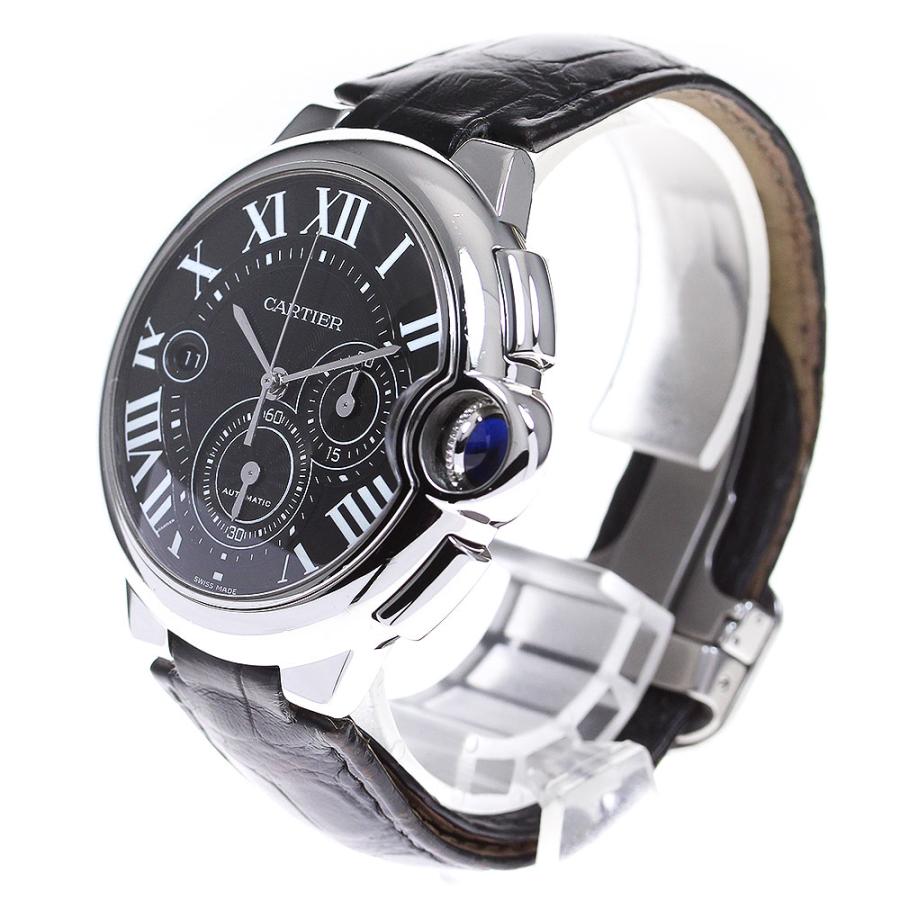 CARTIER カルティエ バロンブルーXL W6920052 腕時計_x000D_
 ステンレススチール ブラック 自動巻き メンズ【中古】432 Cartier（カルティエ） CARTIER W6920052 バロンブルーXL クロノグラフ