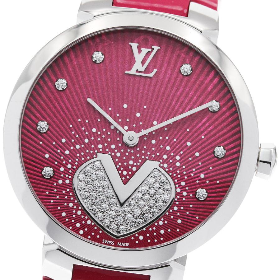 ルイ・ヴィトン LOUIS VUITTON Q1G09 タンブール クールV MM 8P ダイヤ クォーツ レディース 良品 _917623 LOUIS VUITTON（ルイ・ヴィトン） LOUIS VUITTON Q1G09 タンブール