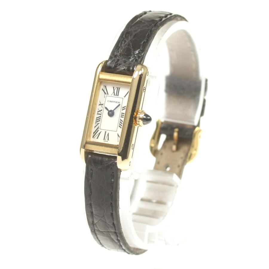 Cartier(カルティエ) 腕時計 タンクアロンジェ W1501756 レディース K18YG/アリゲーターベルト 白 Cartier（カルティエ） CARTIER W1501756 タンクアロンジェ K18YG