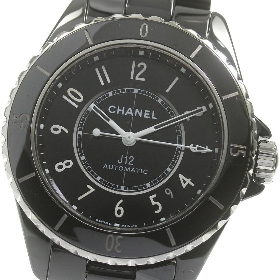 シャネル CHANEL H5697 J12 黒セラミック デイト 自動巻き メンズ 良品 箱・保証書付き_831008 CHANEL（シャネル） CHANEL H5697 J12 黒セラミック デイト 自動巻き