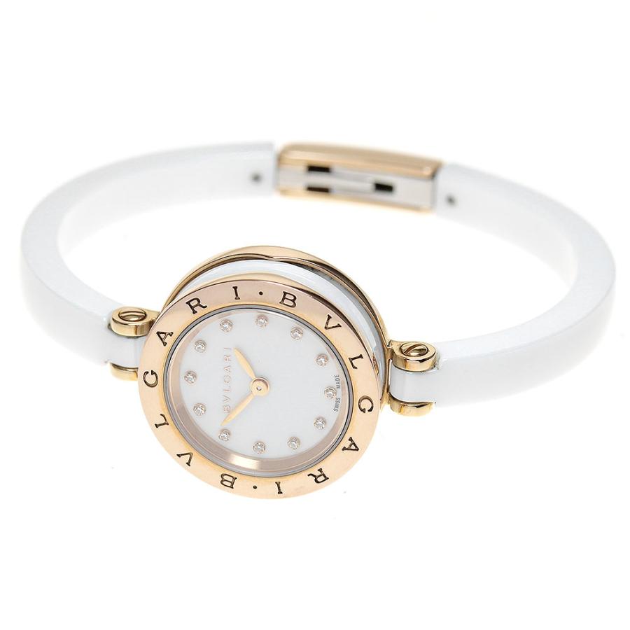 ☆良品★箱・保証書付き【BVLGARI】ブルガリ B-zero1 12Pダイヤ BZP23SGC クォーツ レディース【ev10】 BVLGARI（ブルガリ） B-zero1 レディースウォッチ BZ23S ブルーシェル