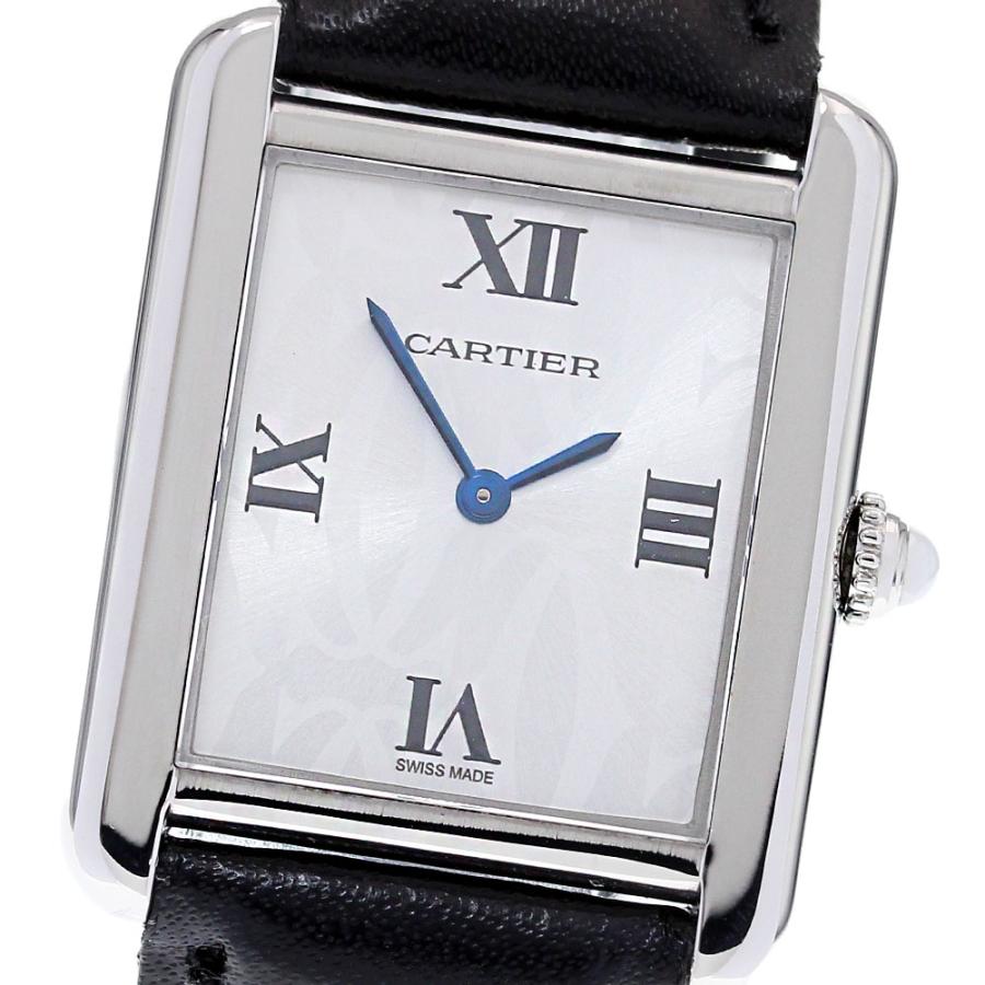 Cartier(カルティエ) 腕時計 タンクソロSM W1019555 レディース SS/クリスマス限定モデル/アリゲーターベルト シルバー 楽天市場】カルティエ W1019555 タンクソロ SM クリスマス限定モデル