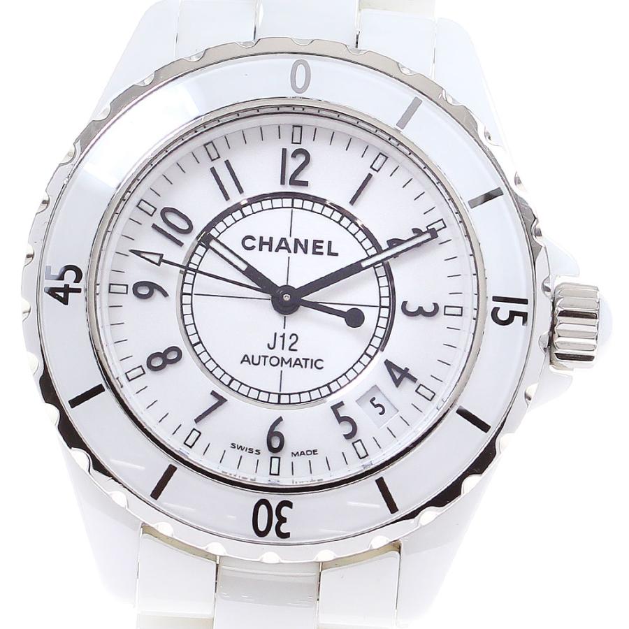 CHANEL シャネル H0970 J12 白セラミック 38MM 自動巻き メンズ 良品 