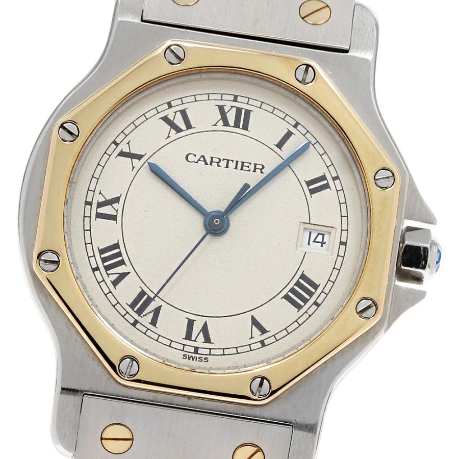 極美品　カルティエ サントスオクタゴン LM W2001583 クォーツ コンビ Cartier（カルティエ） CARTIER W2001583 サントスオクタゴン LM YG