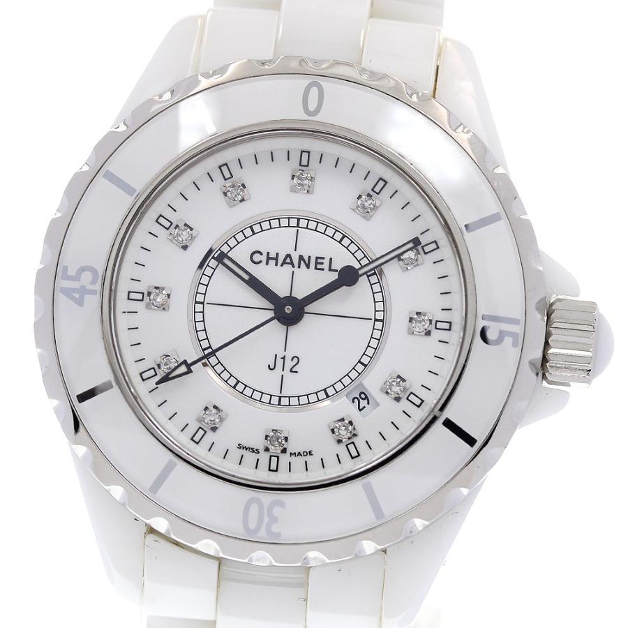CHANEL シャネル H1628 J12 33MM 白セラミック 12Pダイヤ クォーツ