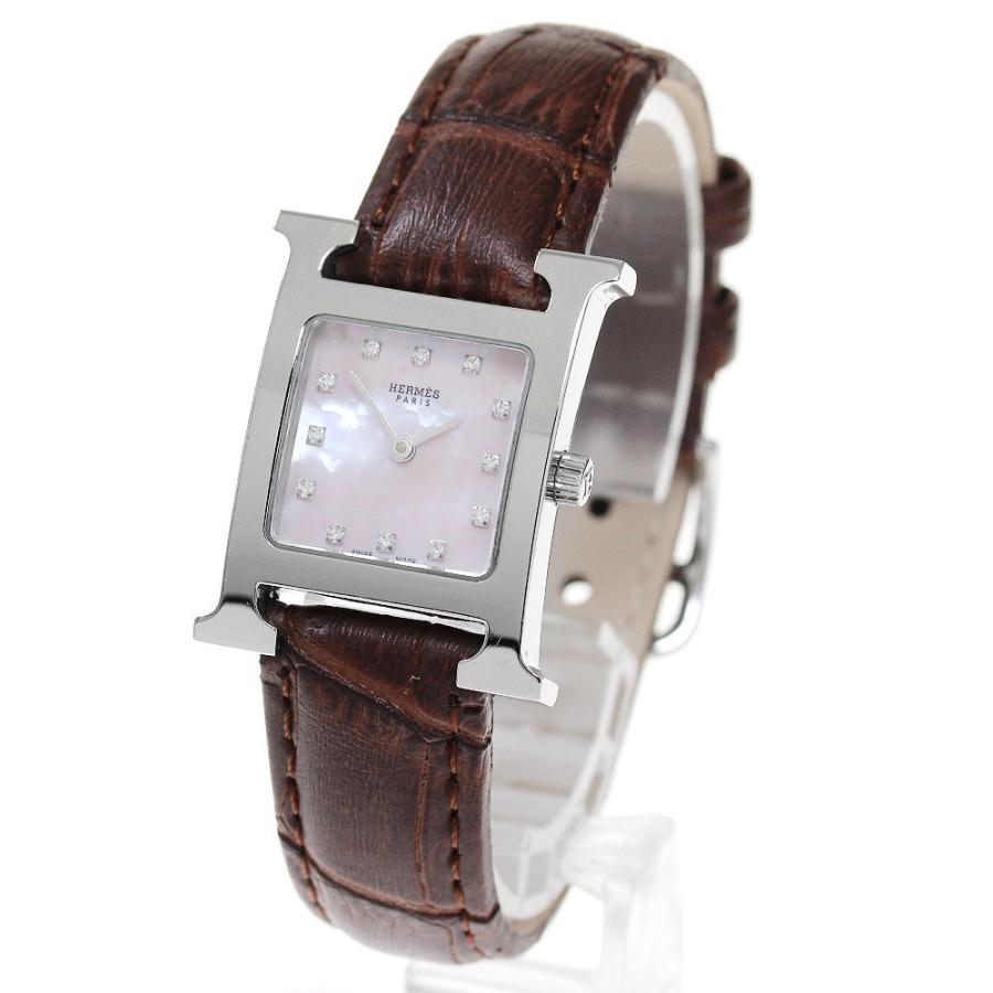 HERMES（エルメス） HERMES HH1.210 Hウォッチ 12Pダイヤ ピンクシェル 