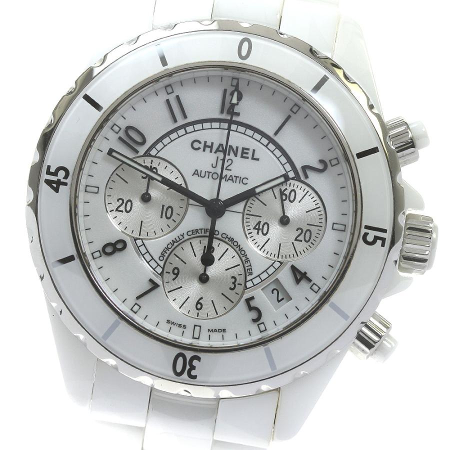 シャネル CHANEL H1007 J12 クロノグラフ ホワイトセラミック 自動巻き メンズ _843809 CHANEL（シャネル） CHANEL H1007 J12 クロノグラフ ホワイト