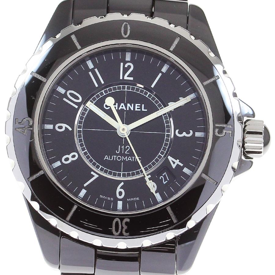 CHANEL シャネル H0685 J12 デイト 黒セラミック 自動巻き メンズ  