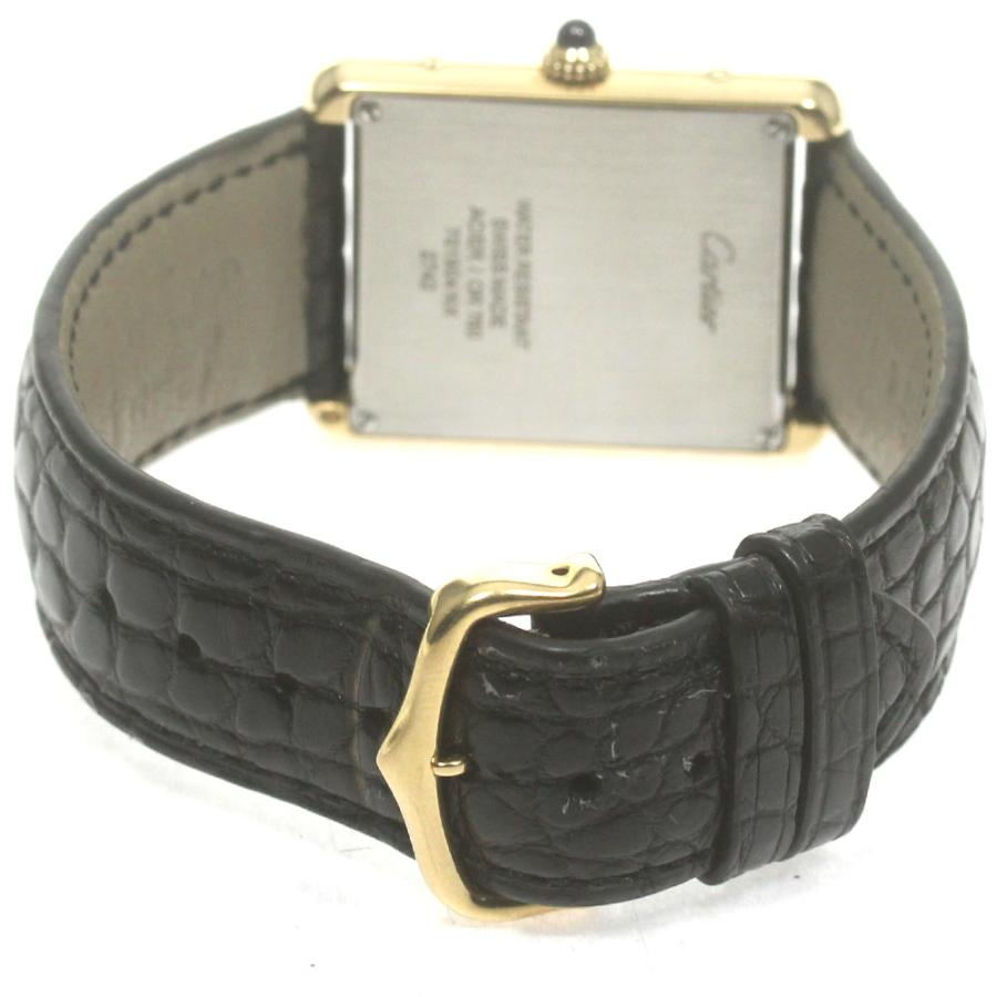カルティエ CARTIER W1018855 タンクソロ LM K18YG クォーツ メンズ 箱・保証書付き_820578 Cartier（カルティエ） CARTIER W1018855 タンクソロ LM K18YGコンビ