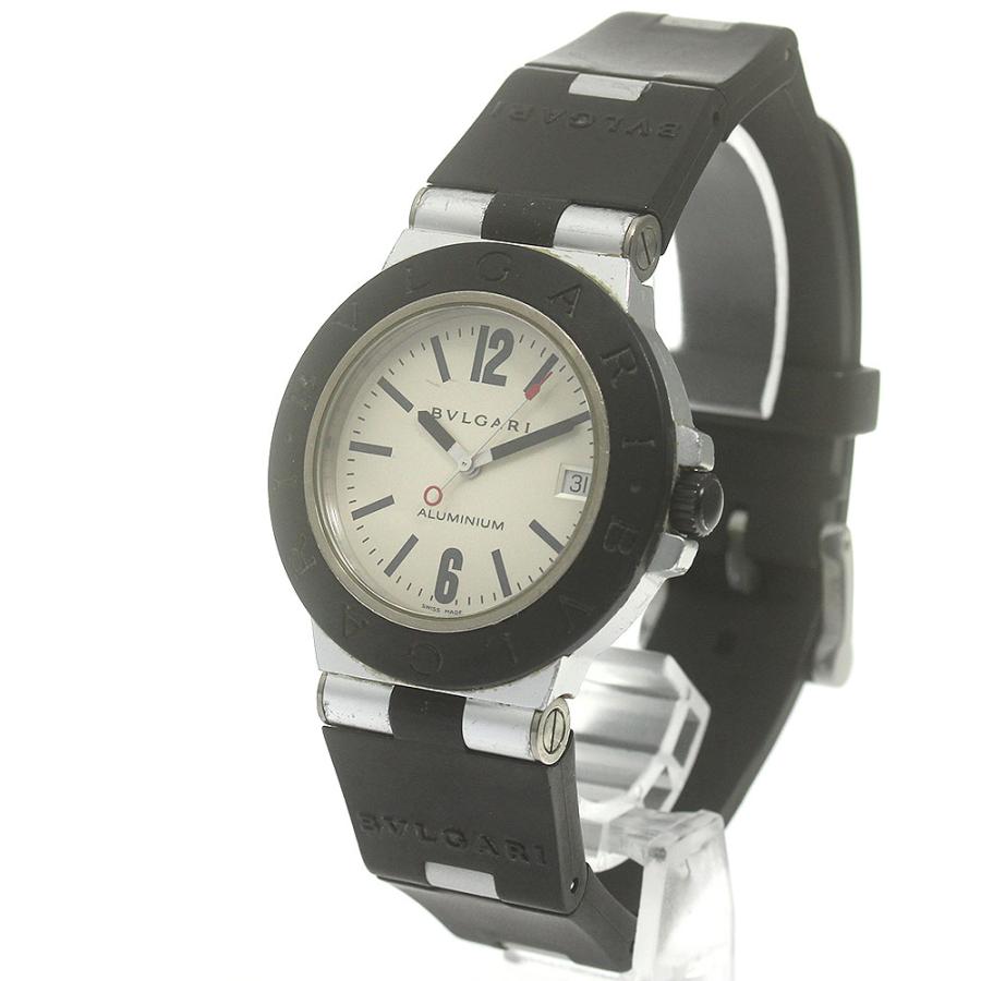 美品　ブルガリ　アルミニウム　AL38TA 自動巻 BVLGARI ベルト訳あり ブルガリ AL38TA アルミニウム デイト