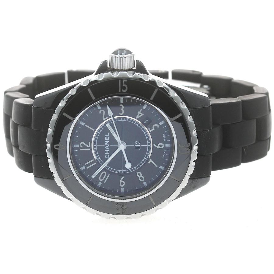 シャネル  H0681 J12 黒セラミックラバー クォーツ 時計レディース美品 CHANEL シャネル H0681 J12 黒セラミック クォーツ レディース