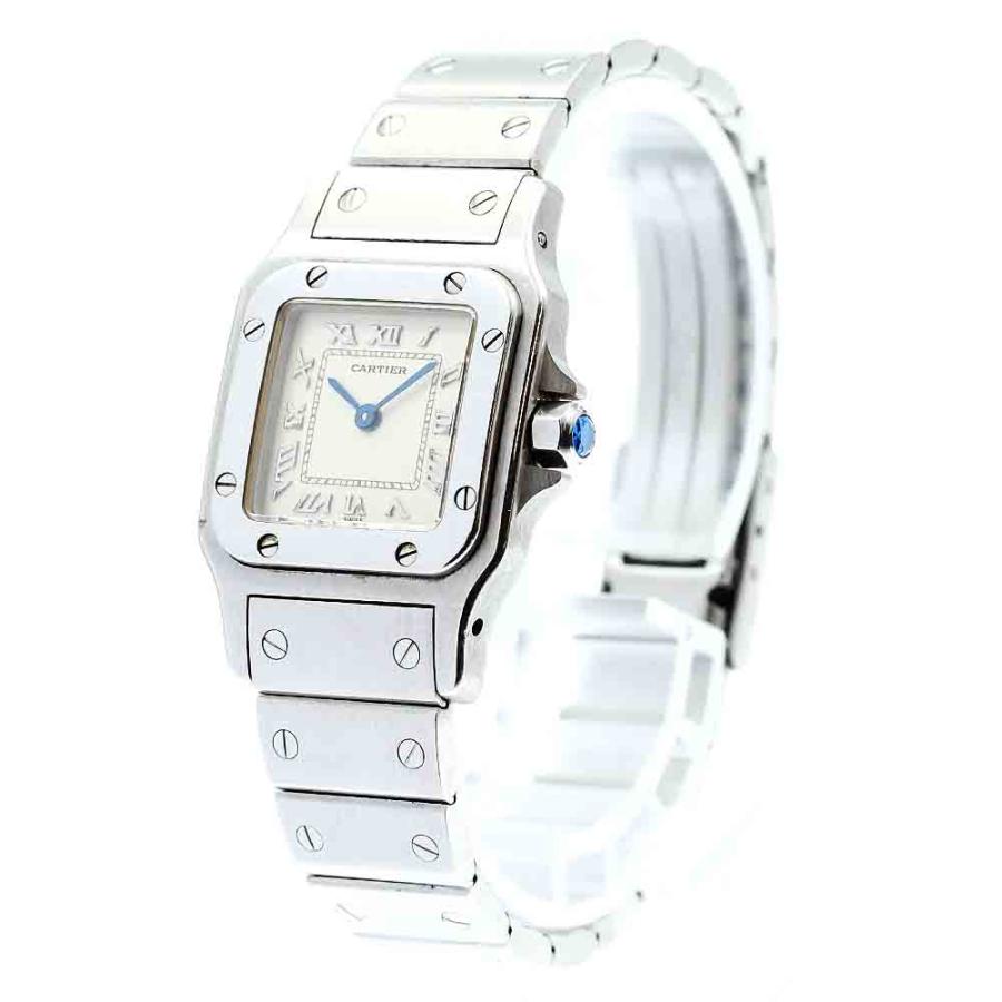 カルティエ サントスガルベ SM W20024D6 アイボリー レディース 腕時計 クォーツ 中古 銀蔵 中古】CARTIER SANTOS GALBEE SMALL MODEL カルティエ サントスガルベ