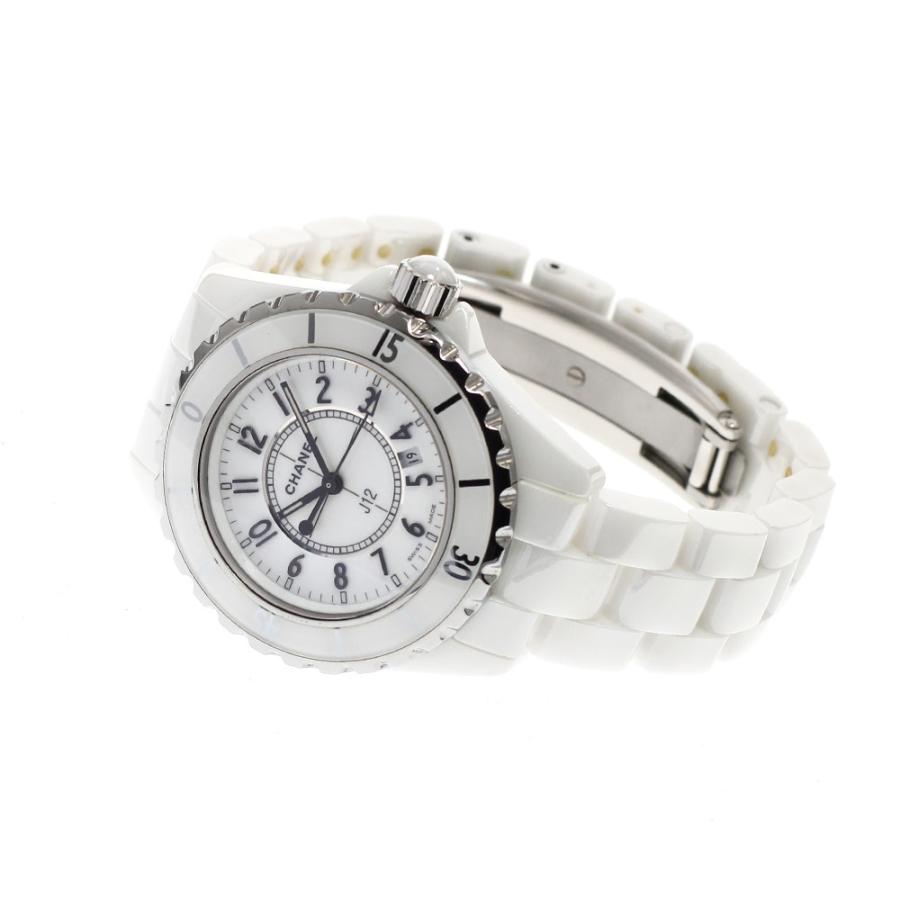シャネル CHANEL H0968 J12 33ｍｍ 白セラミック デイト クォーツ レディース _829785 CHANEL シャネル J12 33MM H0968 白セラミック デイト クォーツ